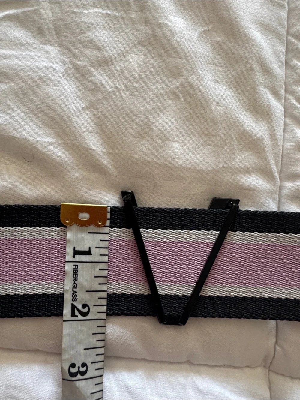 Authentic Versace Pink and Black Elastic Waist Belt with Gold Hardware